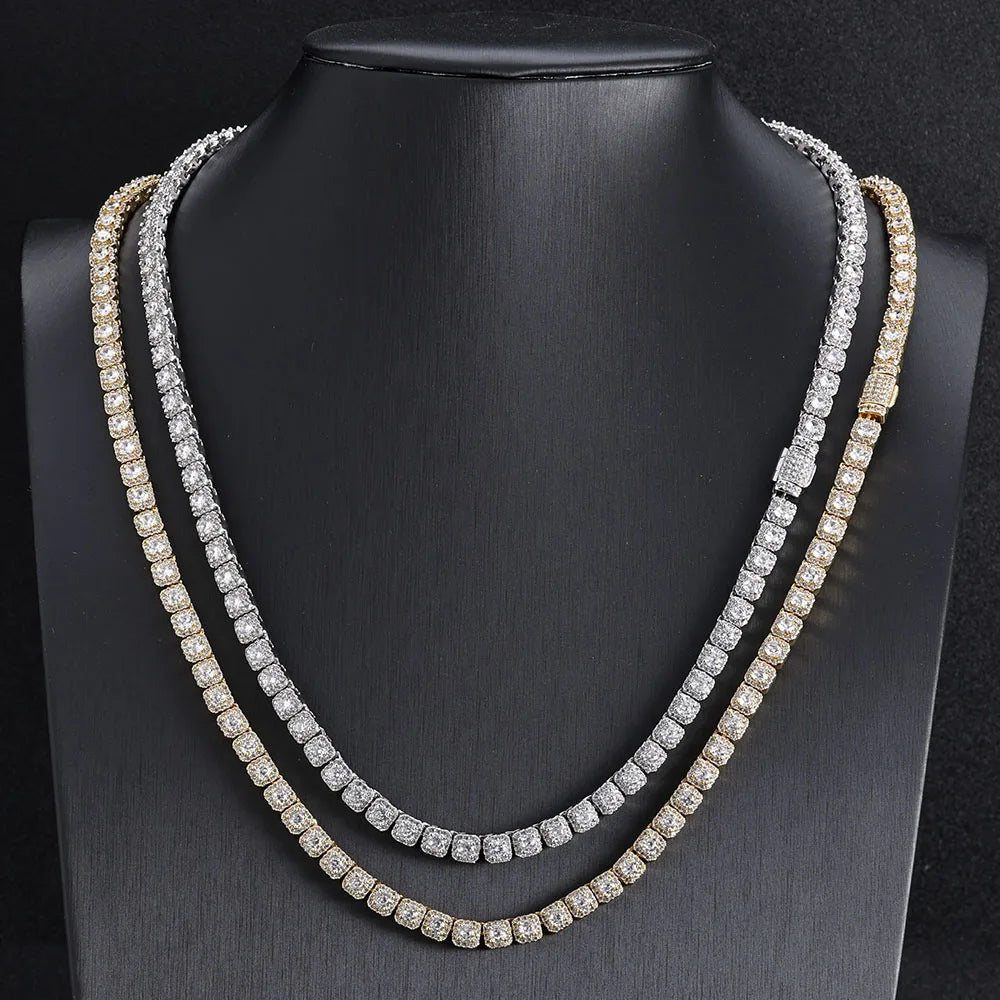 5mm Iced out Diamond 5A Cluster Tennis Bracelet