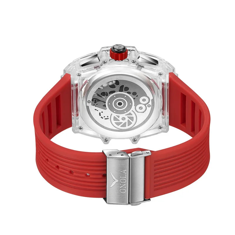 Brand Transparent Watch Unique Quartz Tonneau