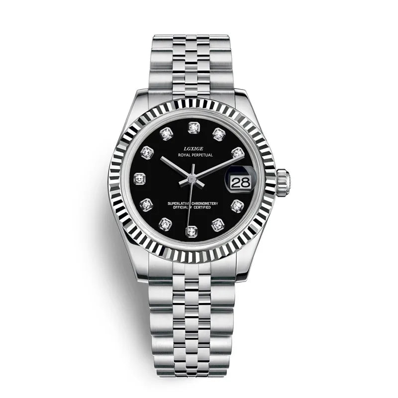 Crystal Quartz Steel Watch