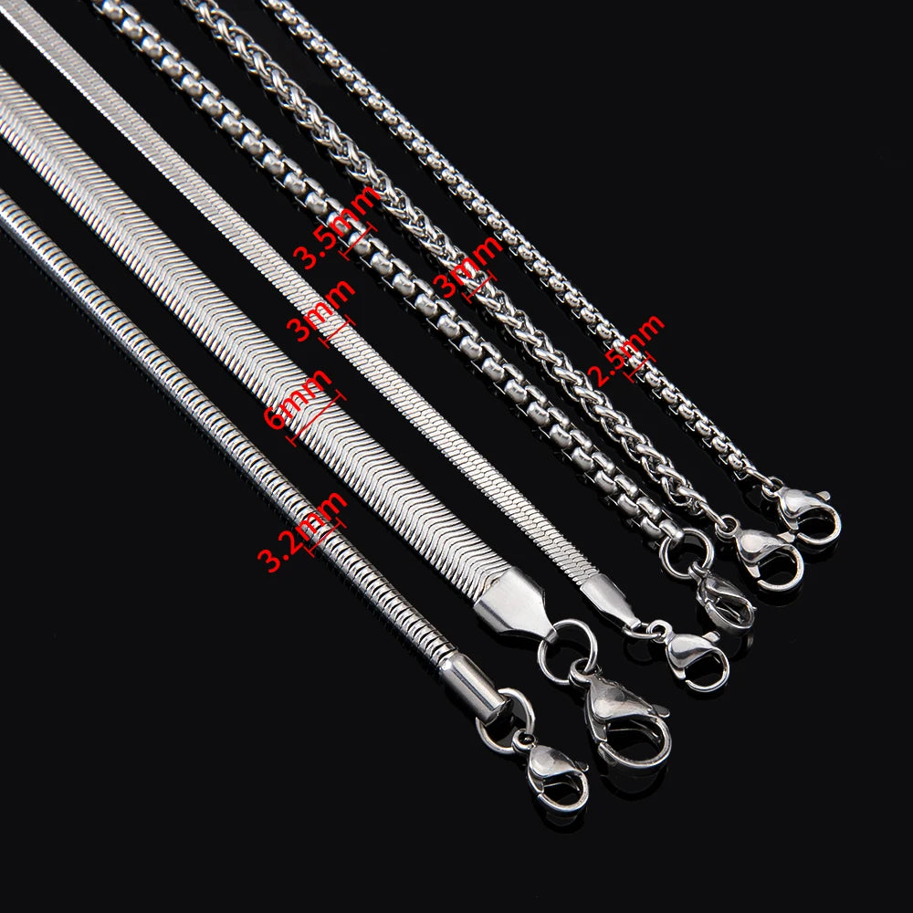 No Fade 5pcs Stainless Steel Twist Chain Necklace Box
