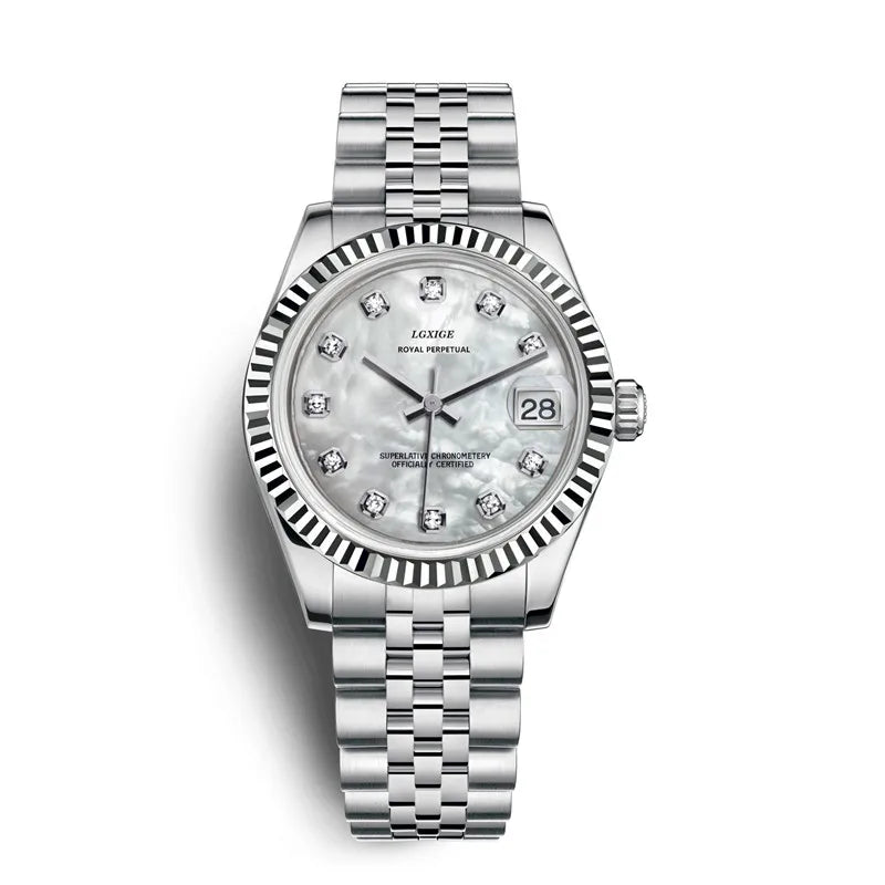 Crystal Quartz Steel Watch