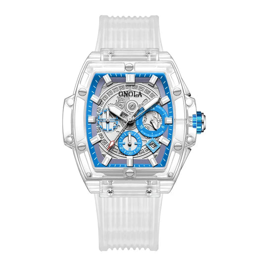 Brand Transparent Watch Unique Quartz Tonneau