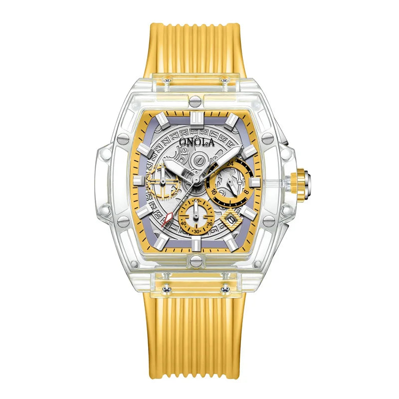 Brand Transparent Watch Unique Quartz Tonneau