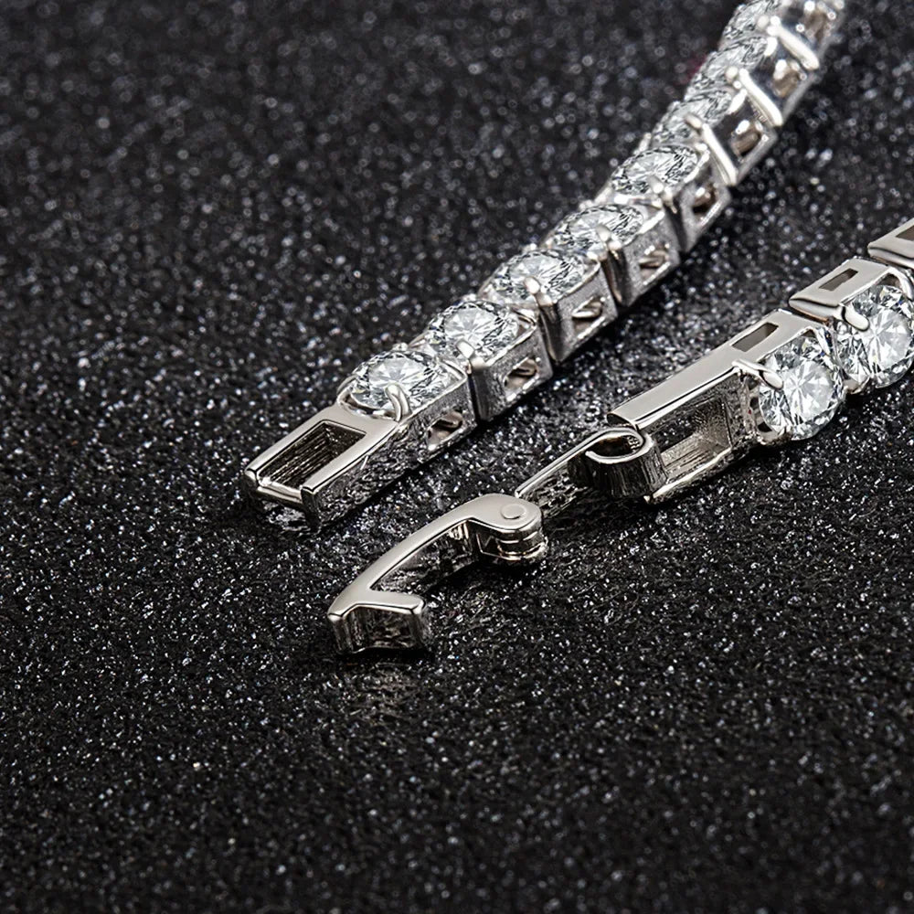 925 Sterling Silver tennis Bracelet 4mm 16-20cm