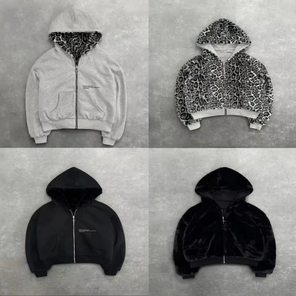 Two Sided Loose Zipper Hoodie