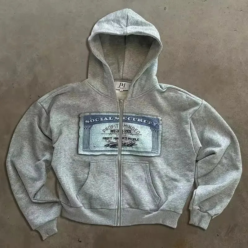 Two Sided Loose Zipper Hoodie