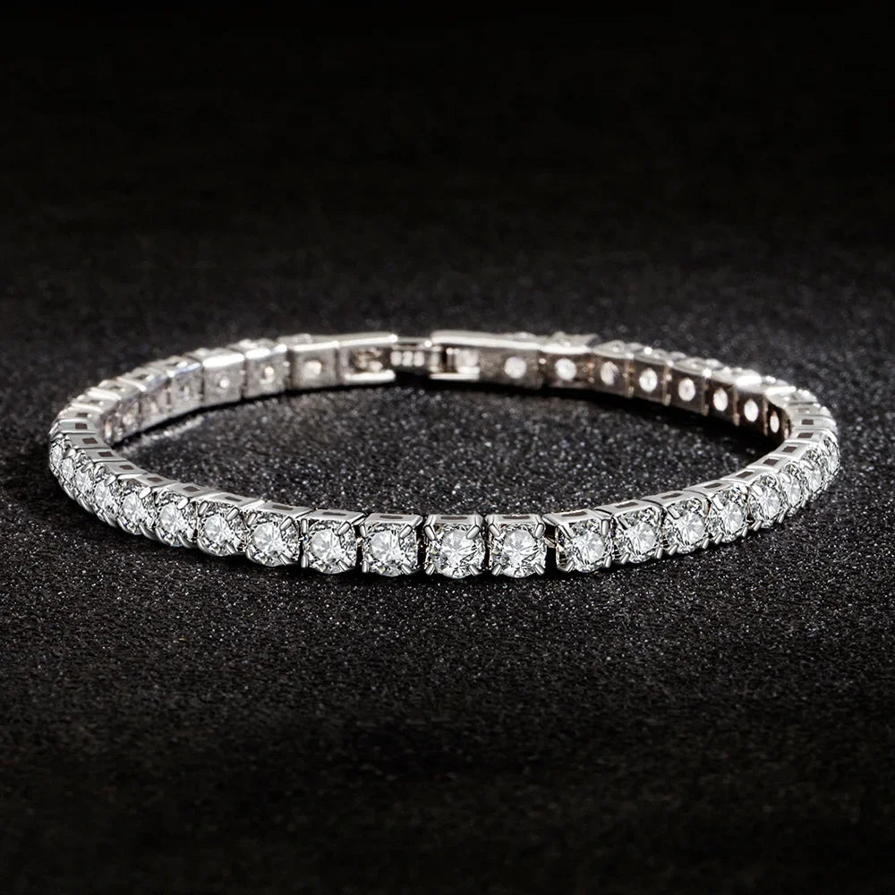 925 Sterling Silver tennis Bracelet 4mm 16-20cm