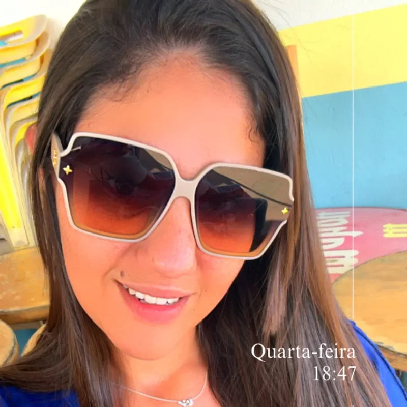brand Square Frame Sunglasses
