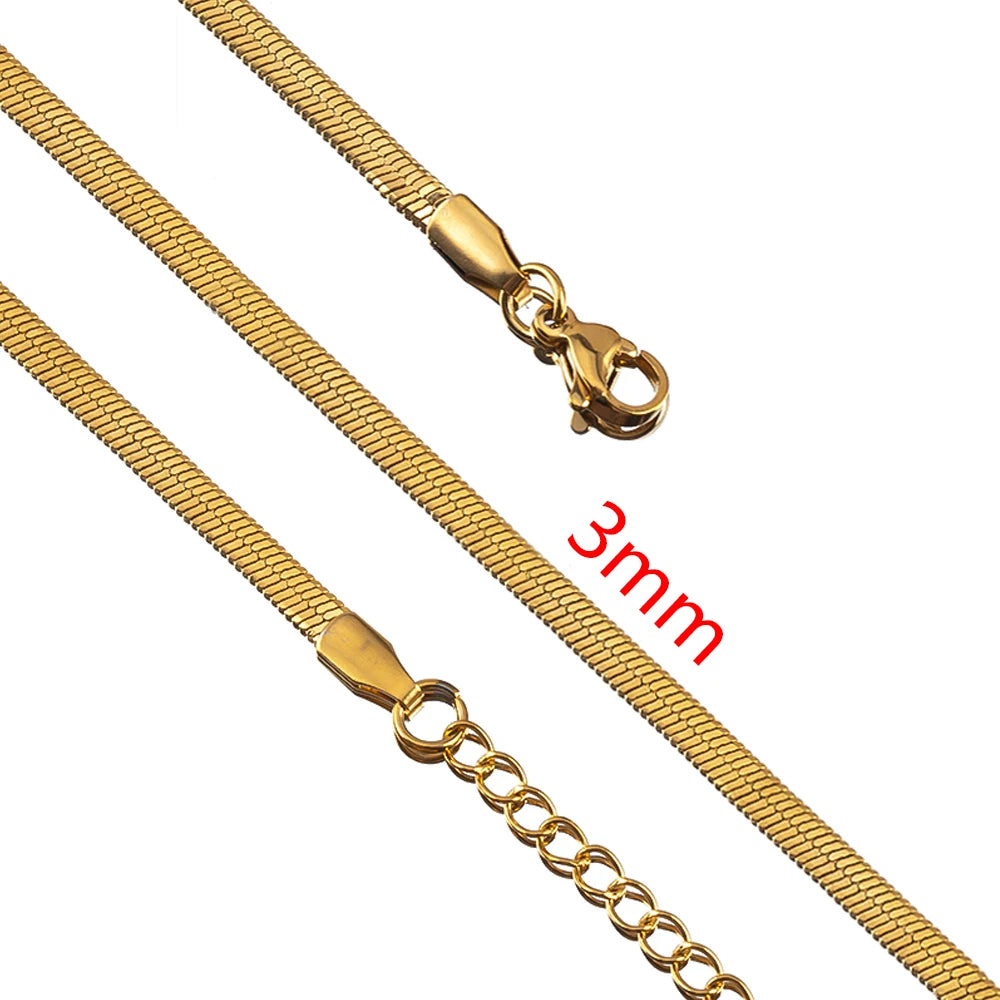 No Fade 5pcs Stainless Steel Twist Chain Necklace Box