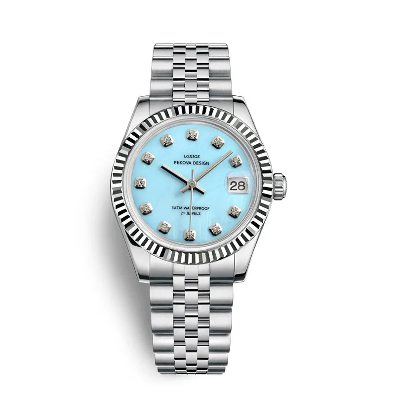 Crystal Quartz Steel Watch