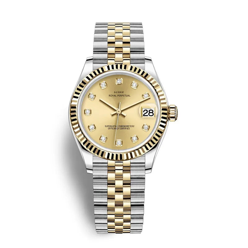 Crystal Quartz Steel Watch