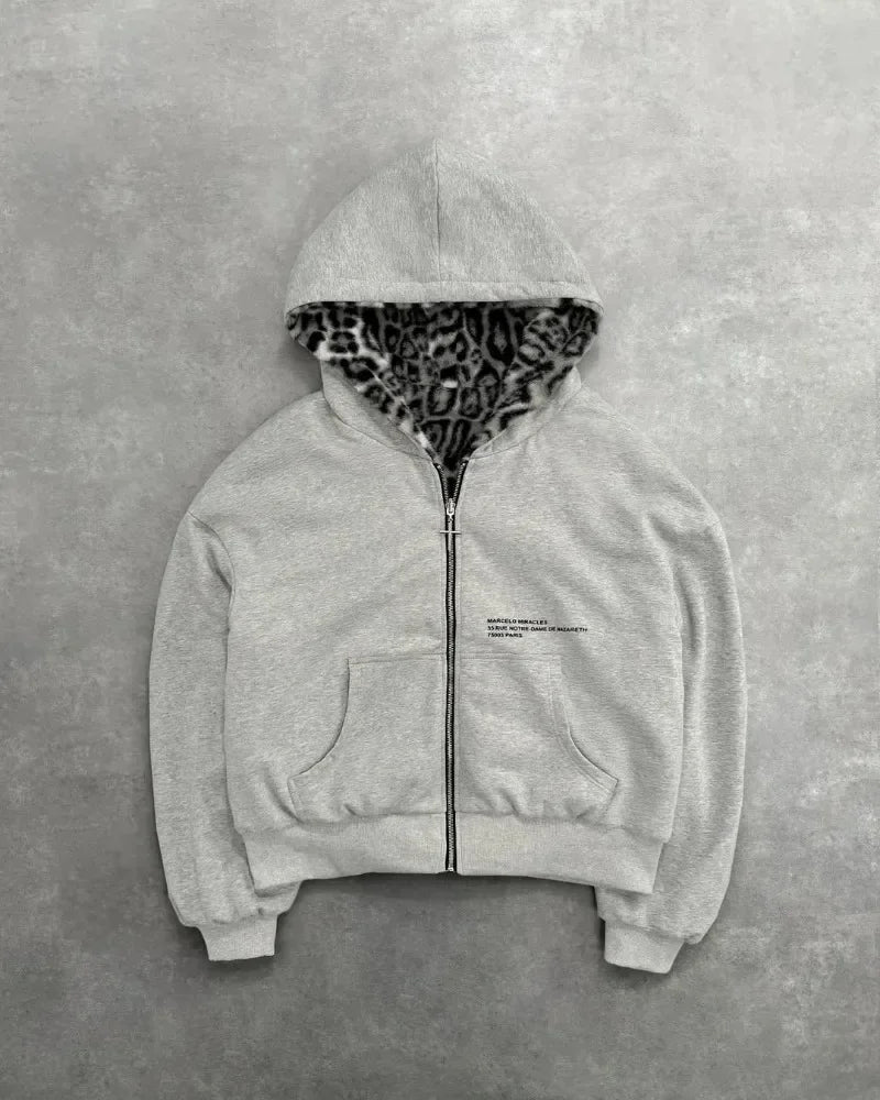 Two Sided Loose Zipper Hoodie