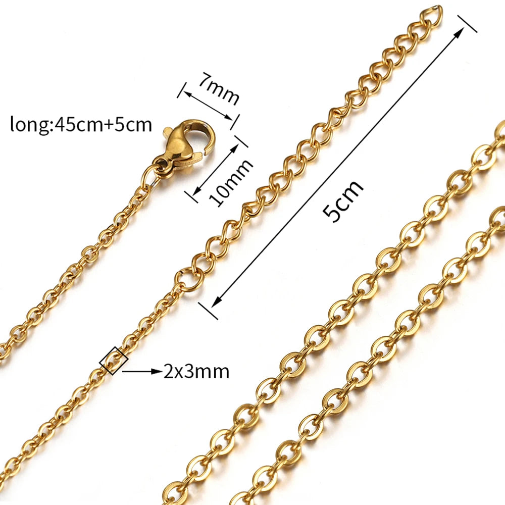 No Fade 5pcs Stainless Steel Twist Chain Necklace Box