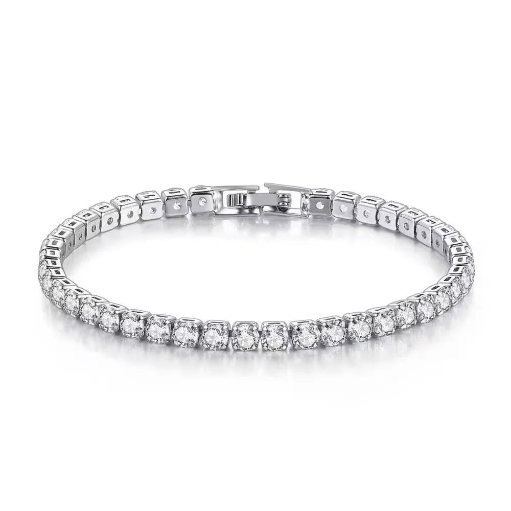 925 Sterling Silver tennis Bracelet 4mm 16-20cm