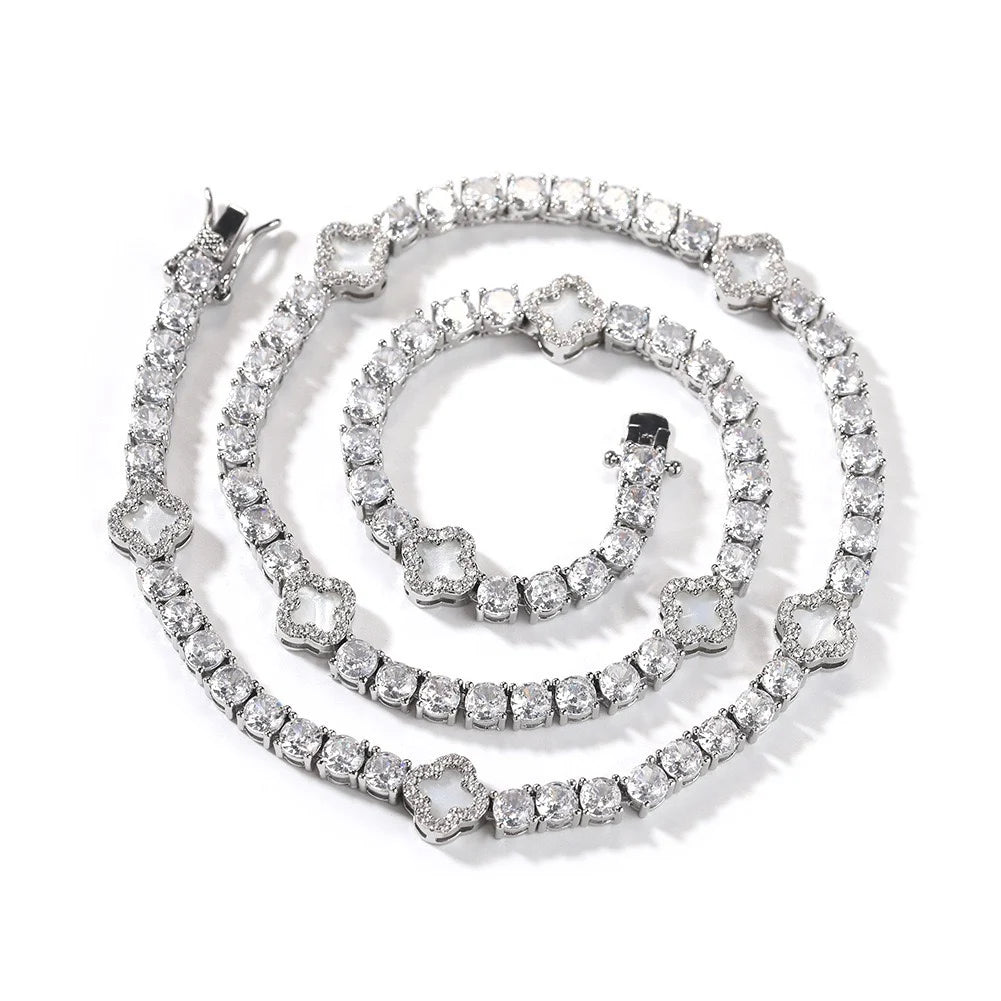 Diamond Four Le Clover Tennis chain Embedded Diamond