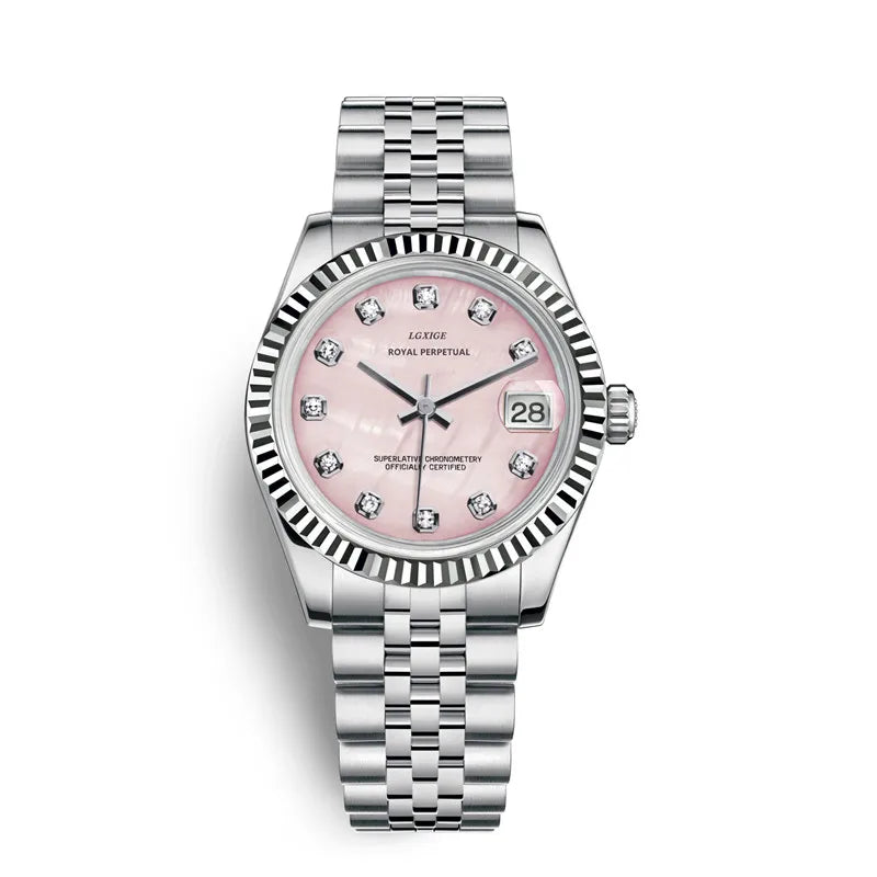 Crystal Quartz Steel Watch