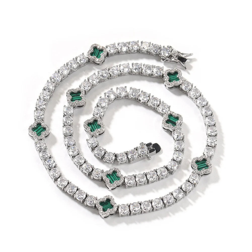 Diamond Four Le Clover Tennis chain Embedded Diamond