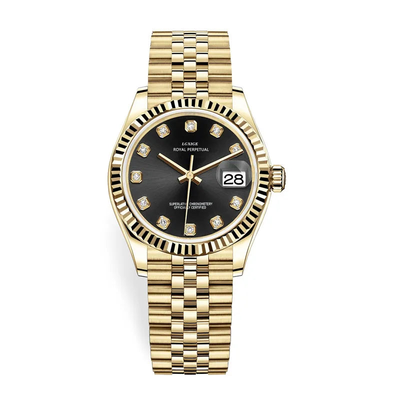 Crystal Quartz Steel Watch