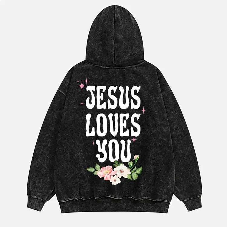 NEW Jesus Saves Unisex Printed Acid Washed Hoodie
