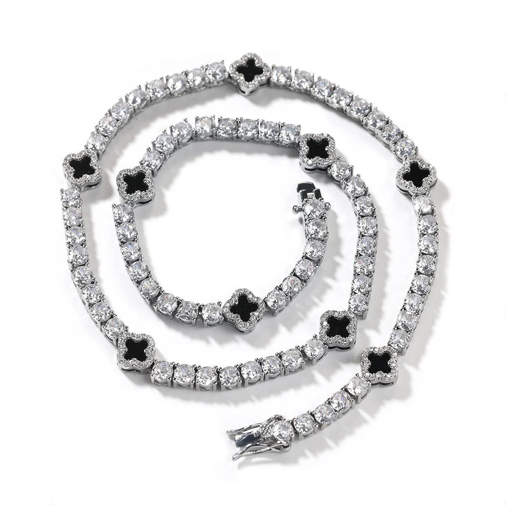 Diamond Four Le Clover Tennis chain Embedded Diamond
