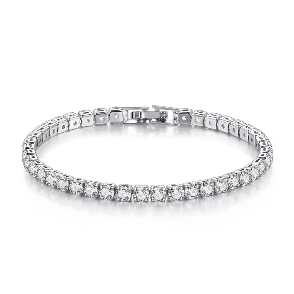 925 Sterling Silver tennis Bracelet 4mm 16-20cm