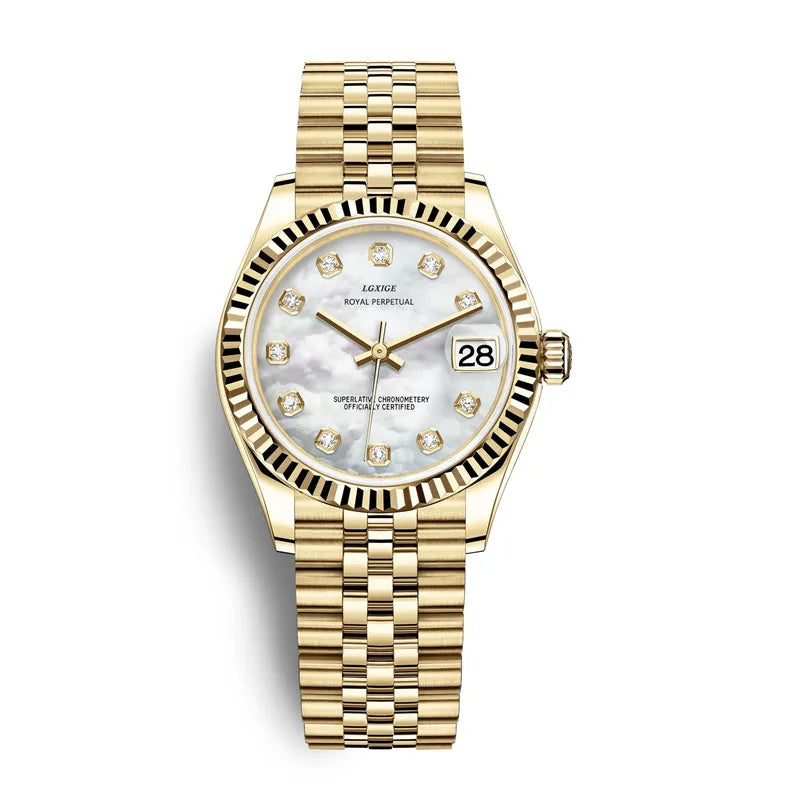 Crystal Quartz Steel Watch
