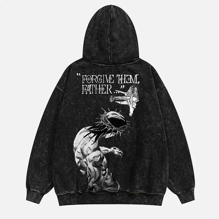 NEW Jesus Saves Unisex Printed Acid Washed Hoodie