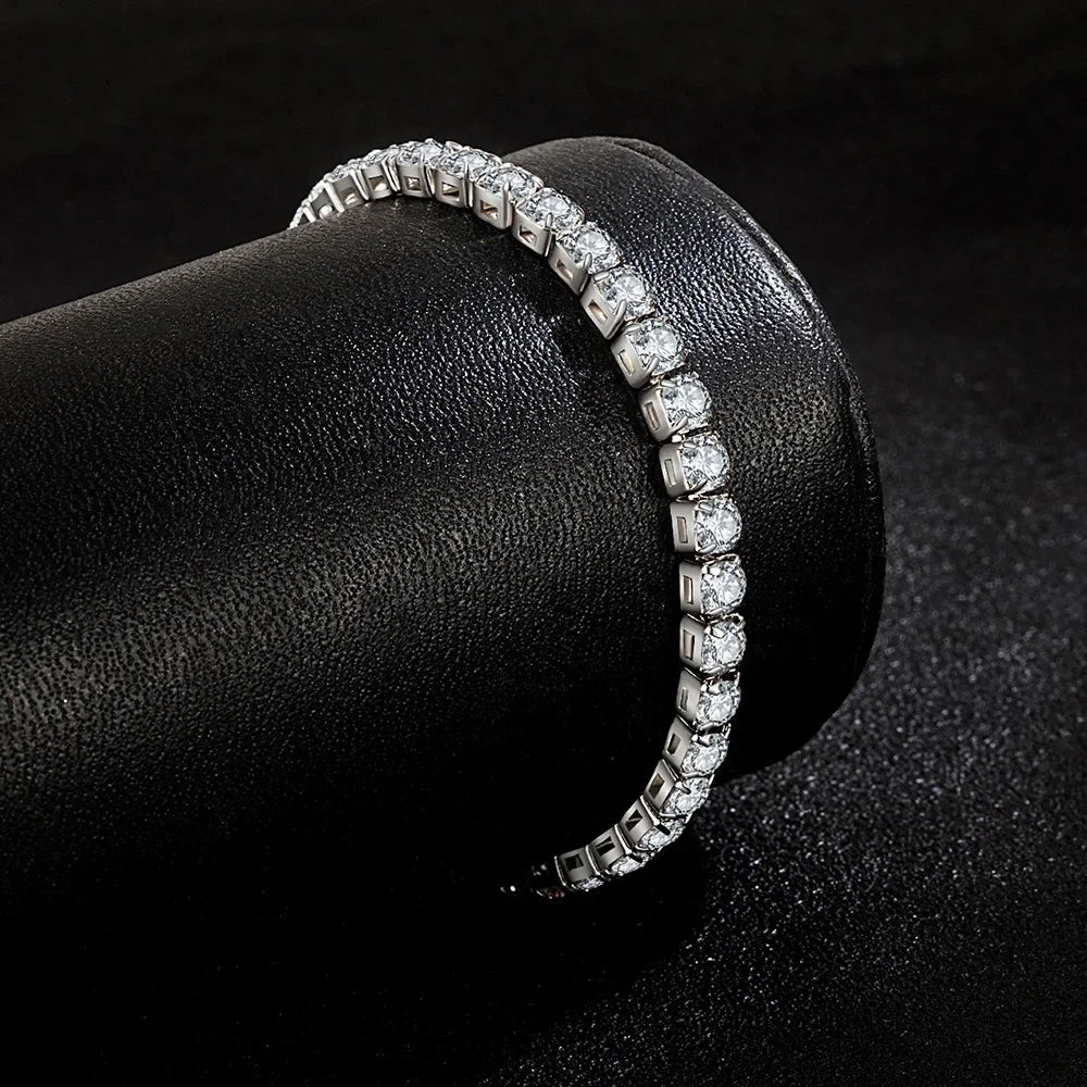 925 Sterling Silver tennis Bracelet 4mm 16-20cm