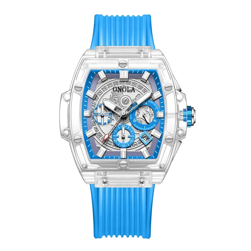 Brand Transparent Watch Unique Quartz Tonneau