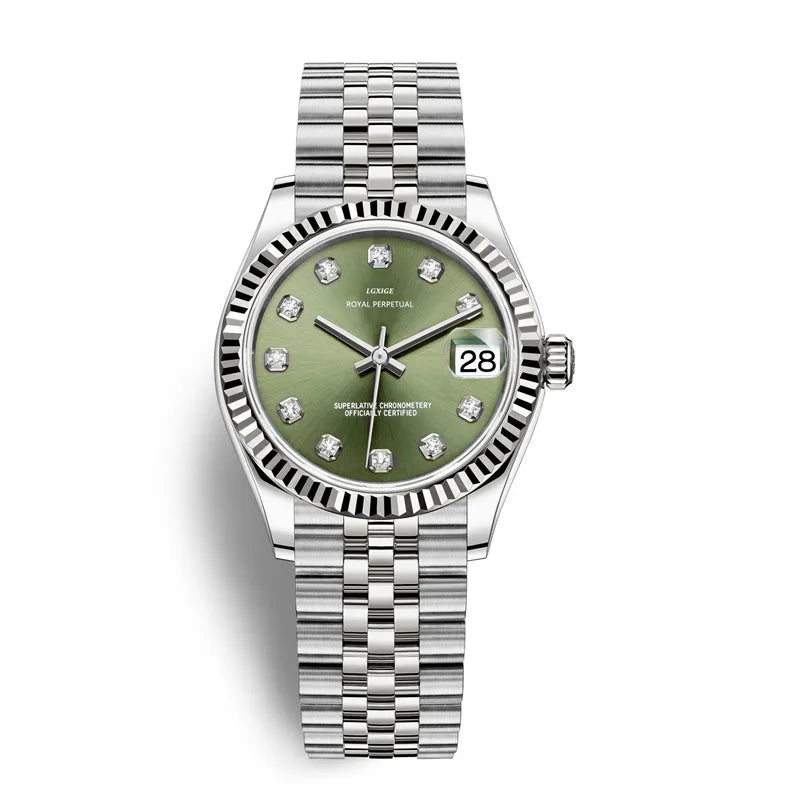 Crystal Quartz Steel Watch