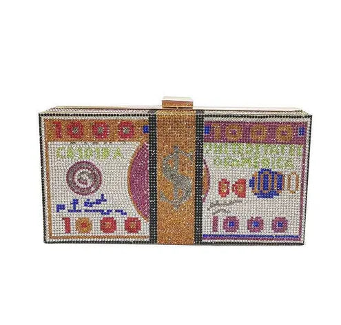 Money Clutch Rhinestone Purse $10k Cash bag