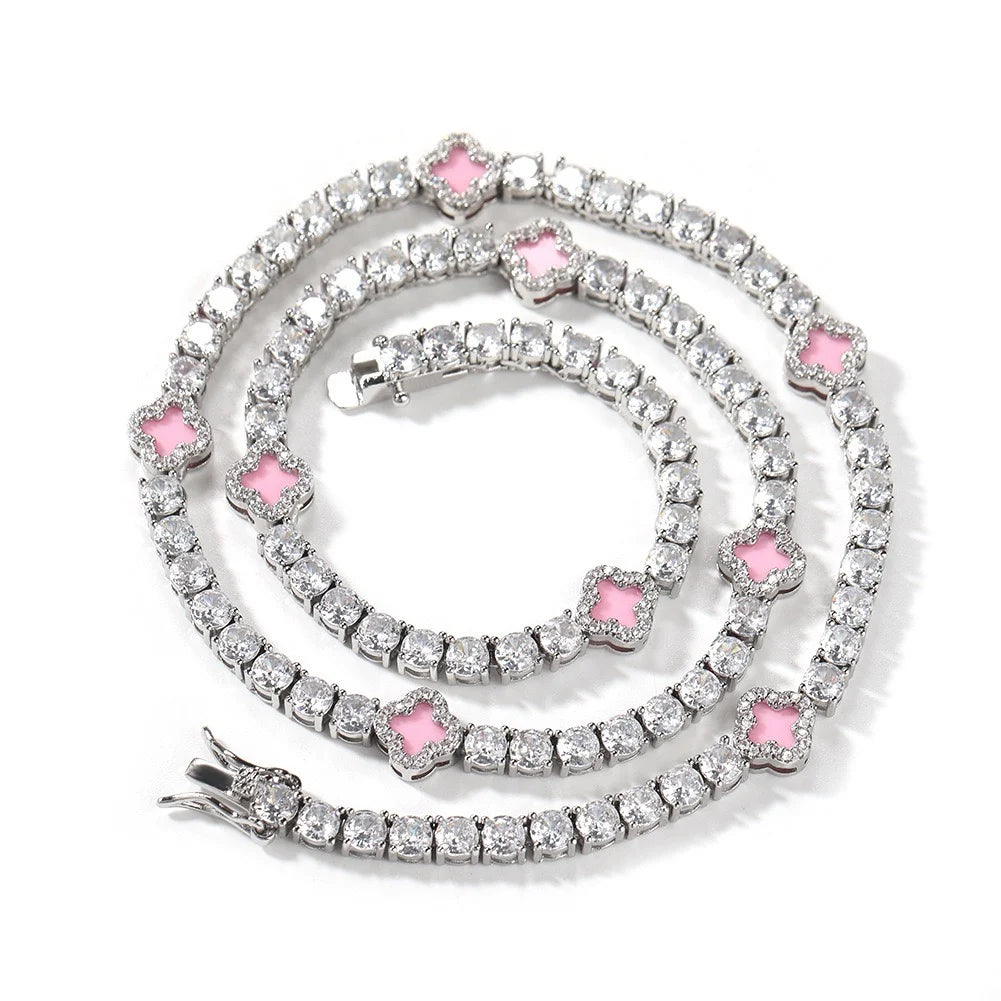 Diamond Four Le Clover Tennis chain Embedded Diamond